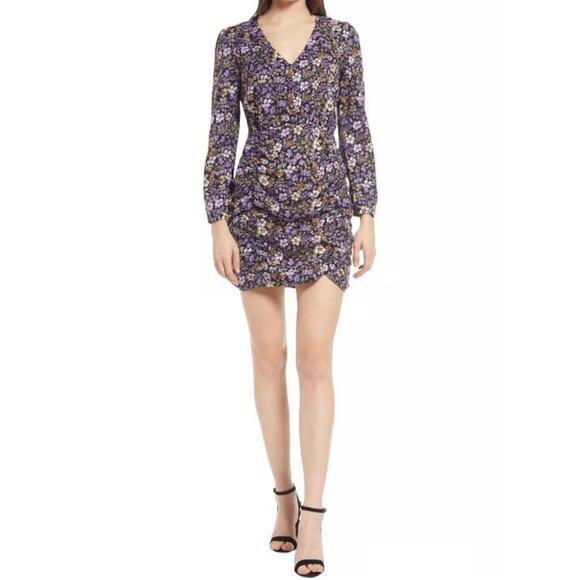 NWT VERO MODA Floral Ruched Mini Dress Black
Purple V-Neck S - Picture 1 of 7